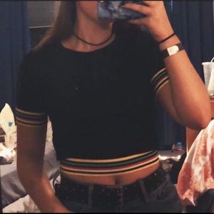 Black + Rainbow T-shirt NWOT